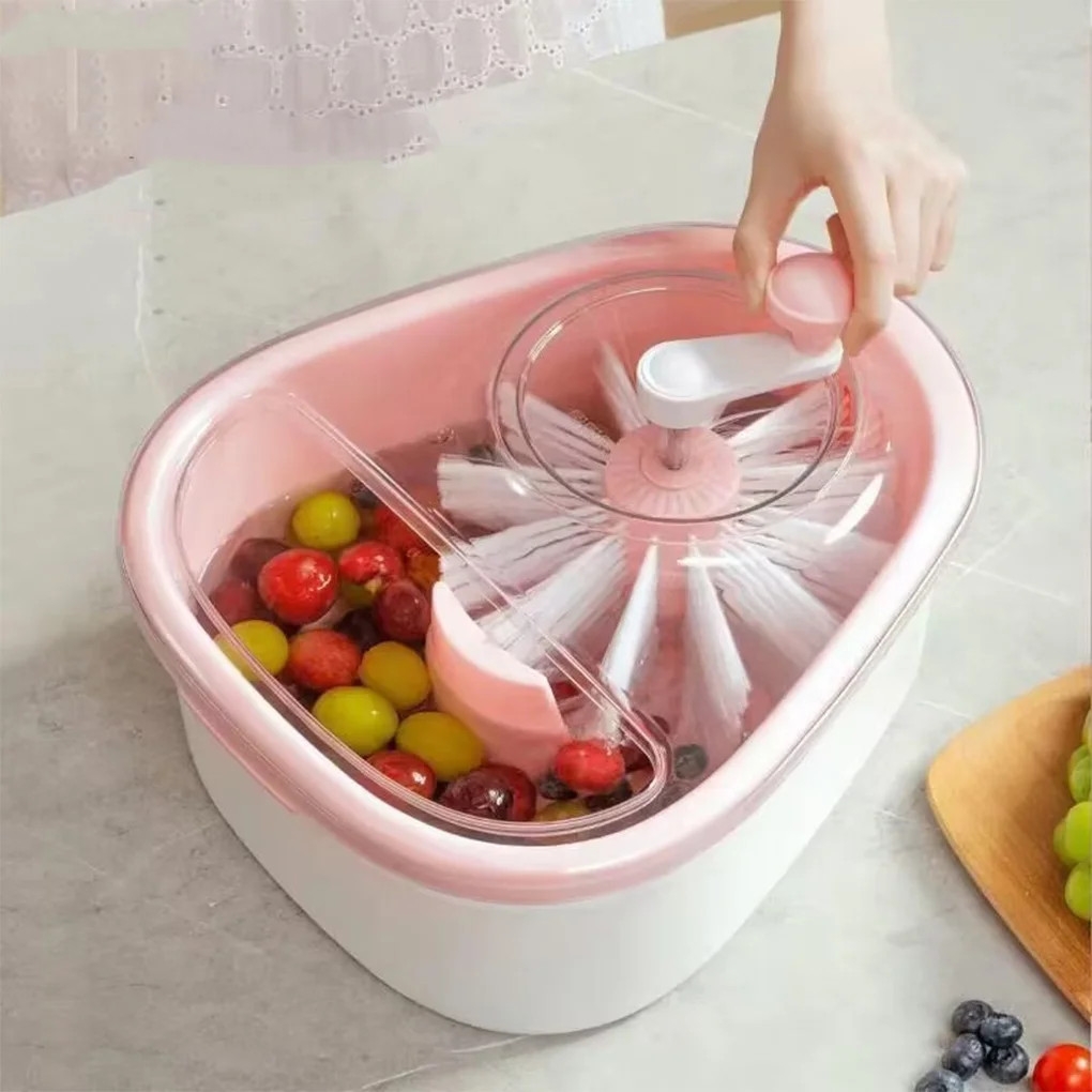 

Fruit Vegetable Washing Machine Fruit Washing Spinner Device Vegetable Cleaner Full-Sided Spin Scrubber Brush Food Cleaning Tool