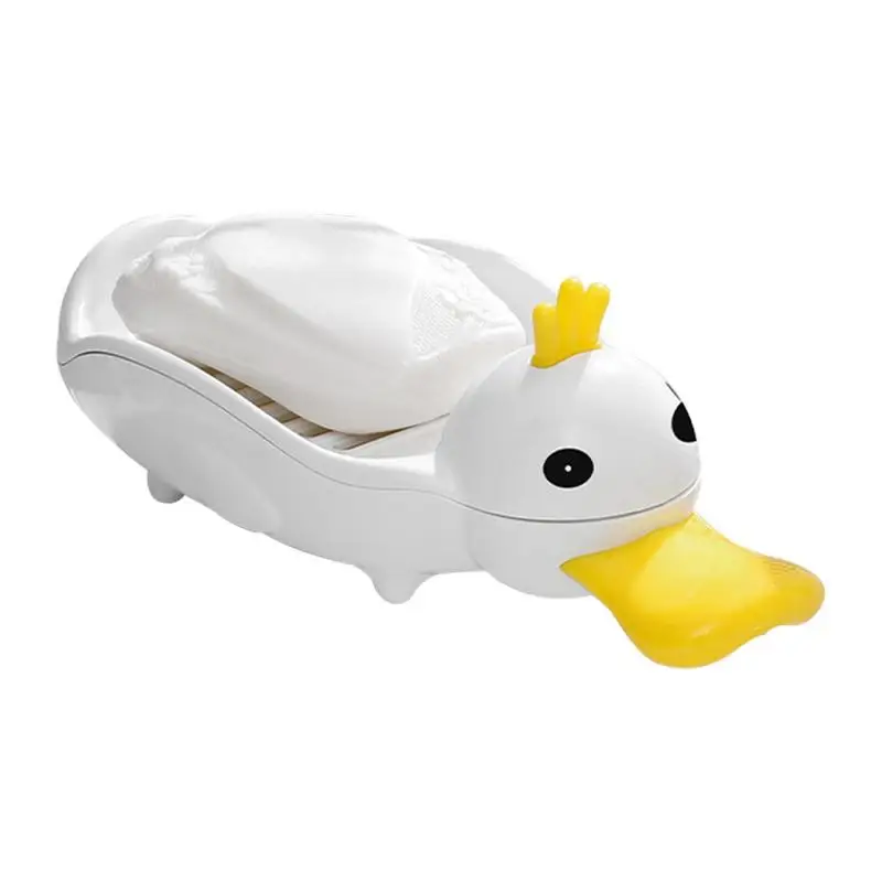 

Cute Soap Dish Soap Holder Case Soap Tray Dish Container Kawaii Soap Savers Self-Draining Bathroom Soap Holder Cute Duck Shape