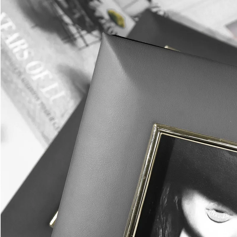 Настольная фоторамка с металлической и искусственной кожей современная роскошь