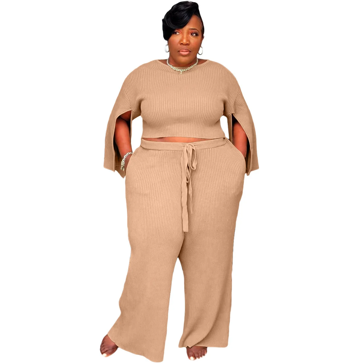 Plus Size Fall Set Women Clothing Summer Fashion Casual Half Sleeve Top and Pants Two Piece Set Wholesale 3xl 4xl 5xl 6xl
