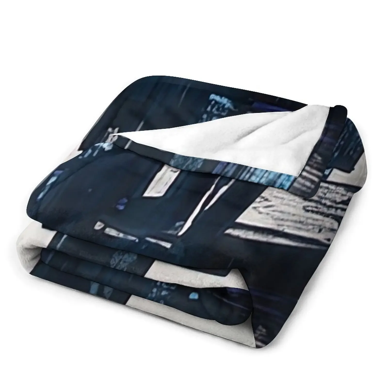 Плед Soulages синего цвета мягкое дизайнерское одеяло для дивана или кровати