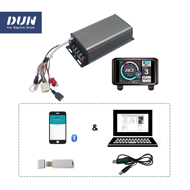 

1kw-1. 5 кВт 60A SVMC7260 V2 с дисплеем UKC1, USB-кабелем и Bluetooth-контроллером Sabvoton, комплект для электрического велосипеда