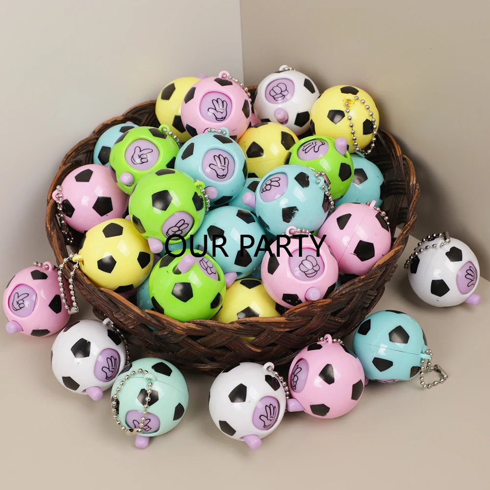 

10 шт., спортивная футбольная тема, рок-бумажные ножницы, брелок, игрушки для детей, сувениры на день рождения, сумка для подарков, подарок для гостей на детский душ