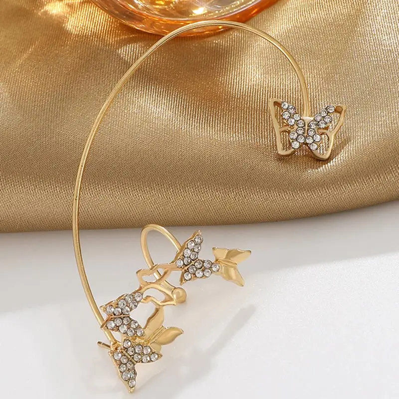 

1pcs Butterfly Hanging Stud Earrings for Women Korean Style Crystal Single Earring New Trendy Jewelry Accessories Party Gifts