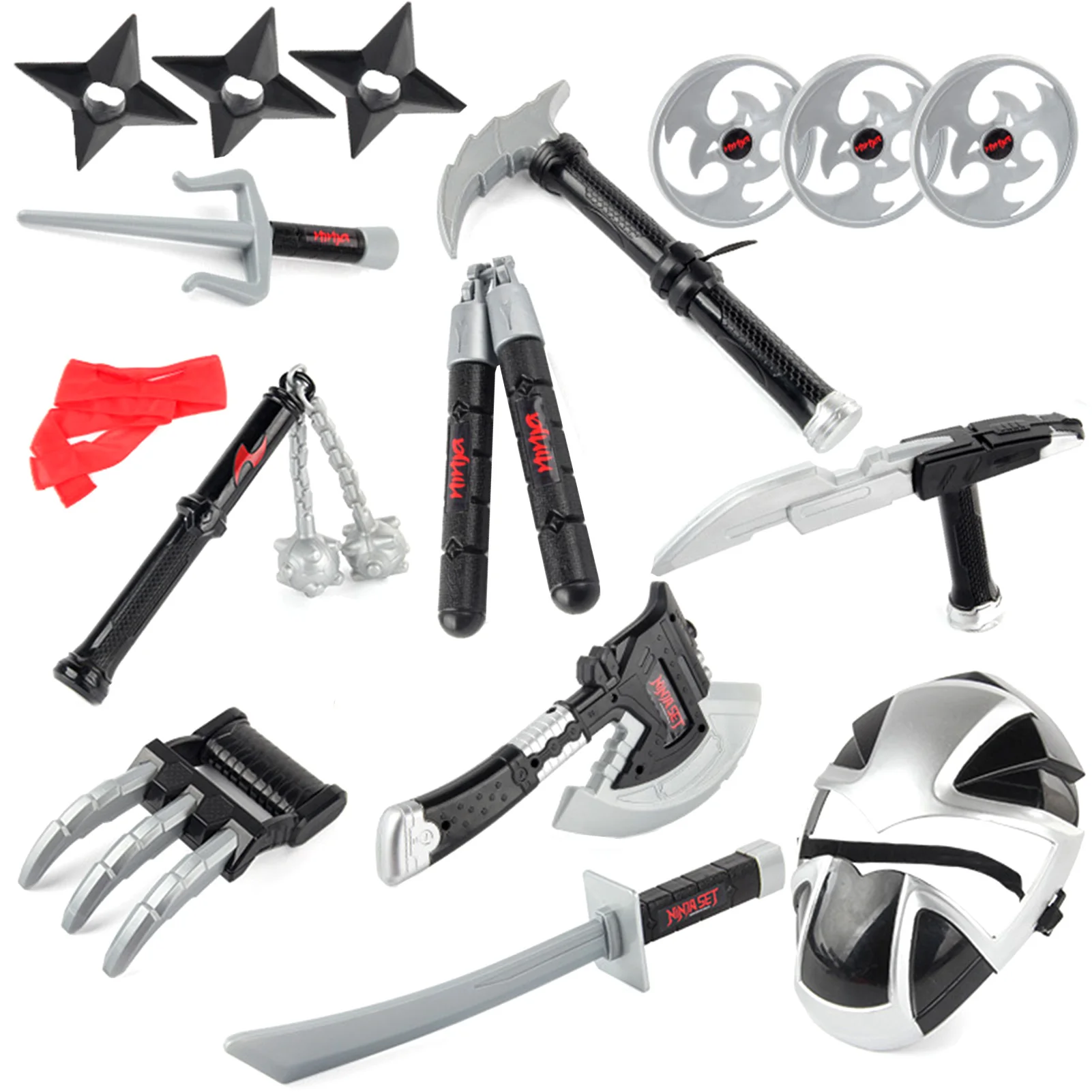 

12 Pcs / Set Of Anime Nin-ja Cosplay Metal Weapons Model Sasuke Nin-ja Sword Weapons Collection Gift Cosplay Accessories Anime