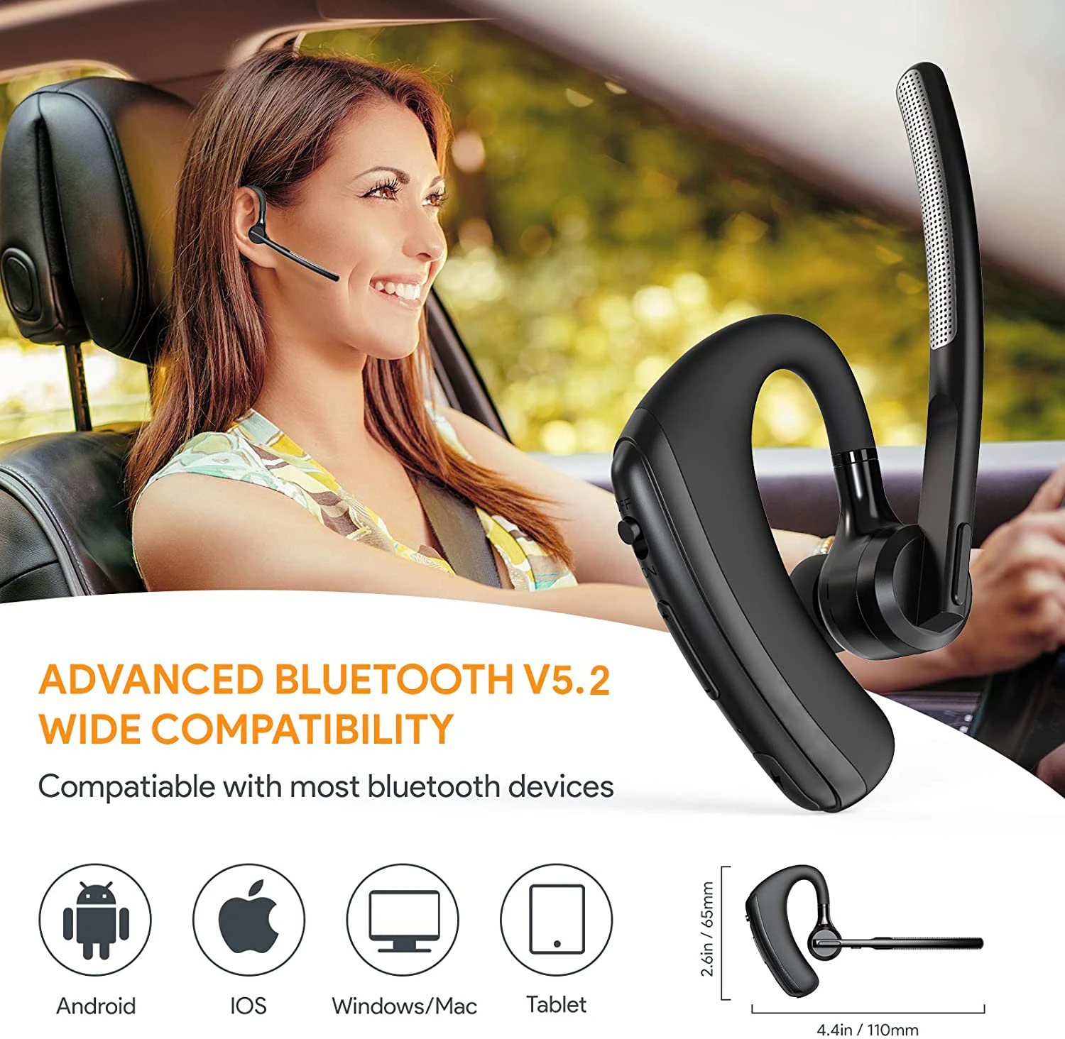 Newest K20 Bluetooth Headset Wireless Earphones Handsfree Noise Reduction Headphones With Apt-X HD Dual Mic For All Smart Phones images - 6