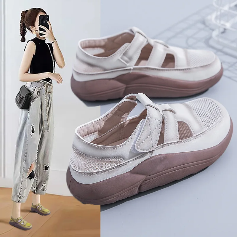 

Новинка лета 2023, сетчатые дышащие маленькие белые туфли, Женская Корейская Студенческая Повседневная обувь с вырезами