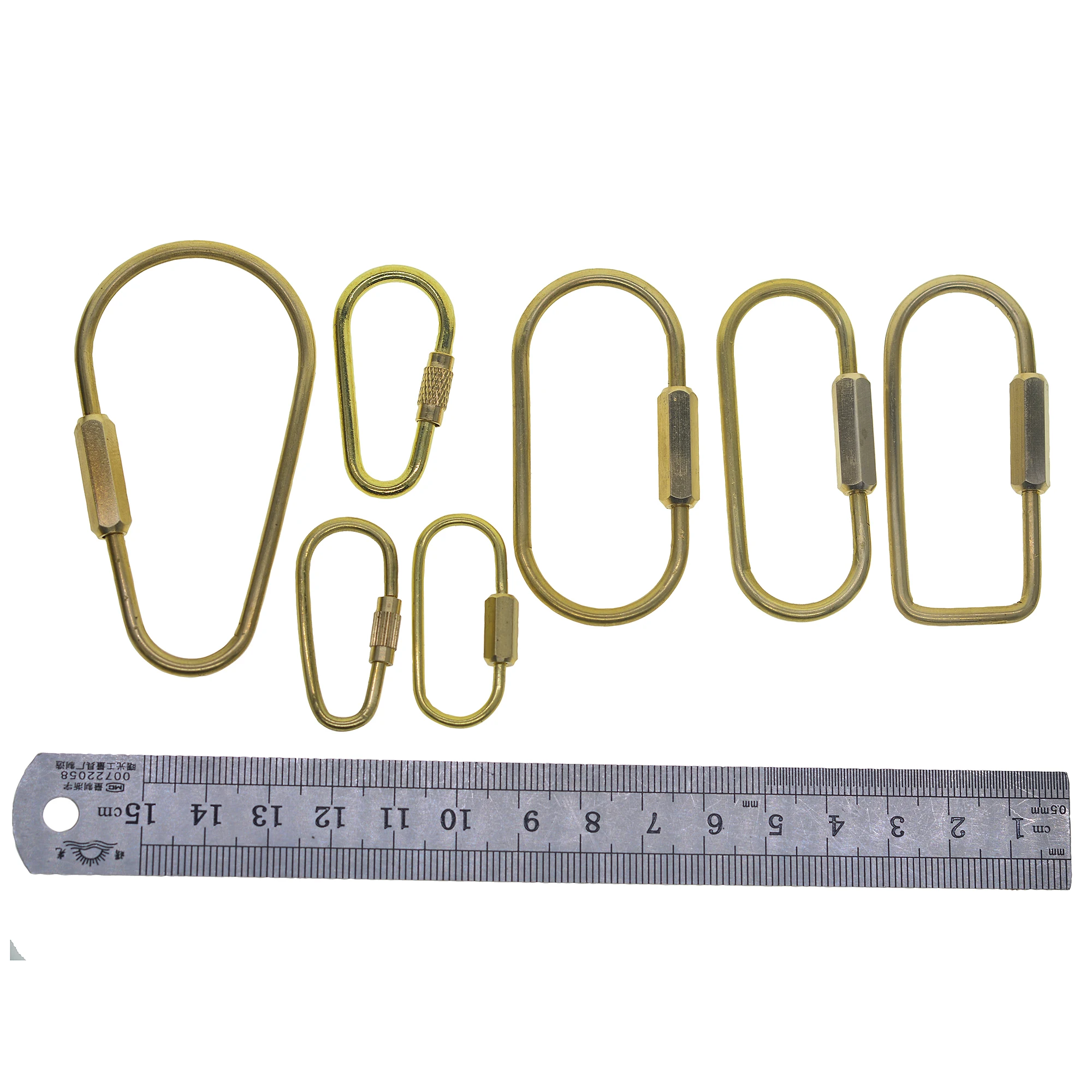 Заказ на заказ из твердой латуни 40P и 30 г винтовой замок карабин кольцо для ключей