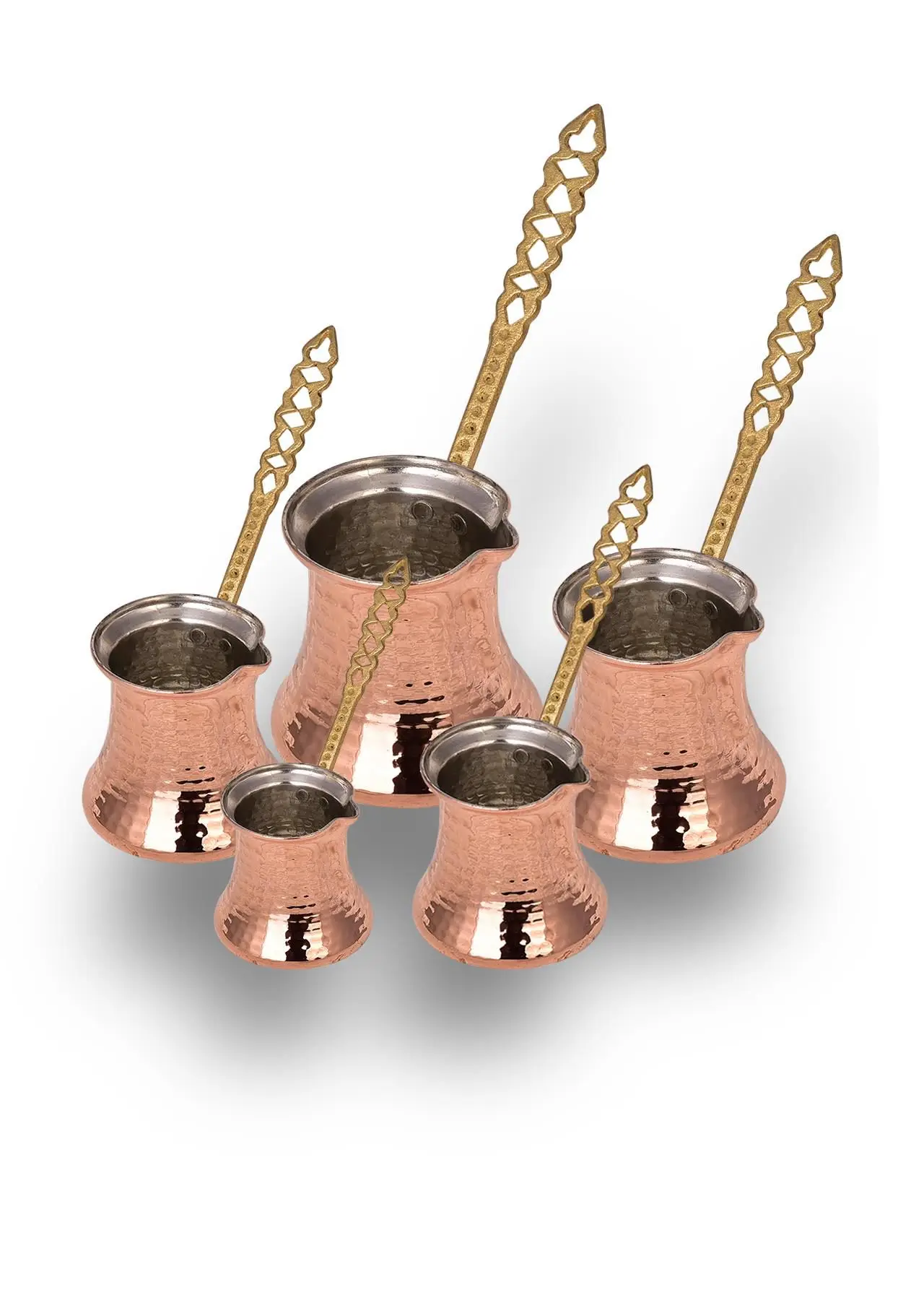 

5 размеров кофеварка, чашка, молотковая медная ручка ручной работы, винтажная Турецкая кофеварка, посуда для напитков, качество мокко, Briki