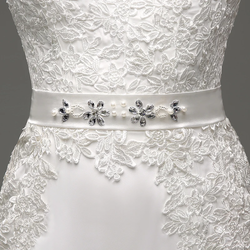 Фото Новинка, белые свадебные платья трапециевидной формы с кружевной спинкой и v-образным вырезом, длинными рукавами, вечерние платья, платья de novia №5