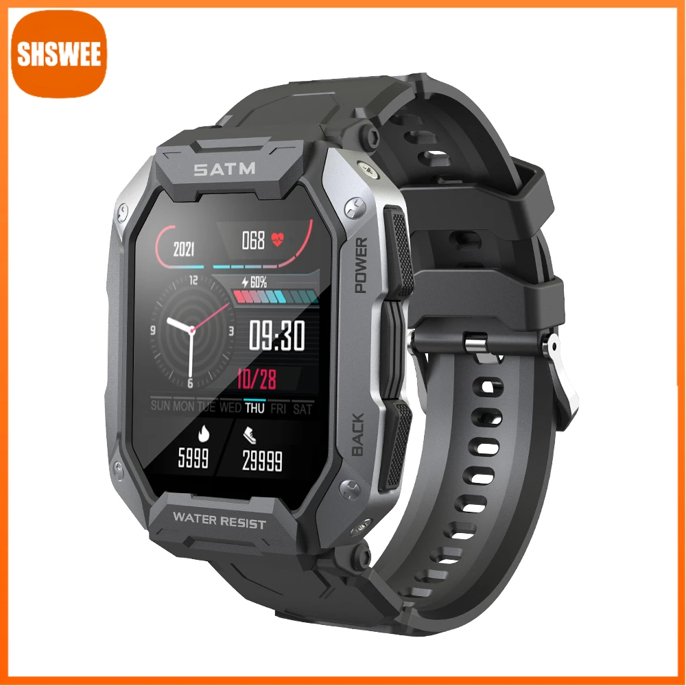 

For Xiaomi Huawei 2022 New Smart Watch Men Large Screen Outdoor Sports Military Fitness Tracker Waterproof Smartwatch For Male
