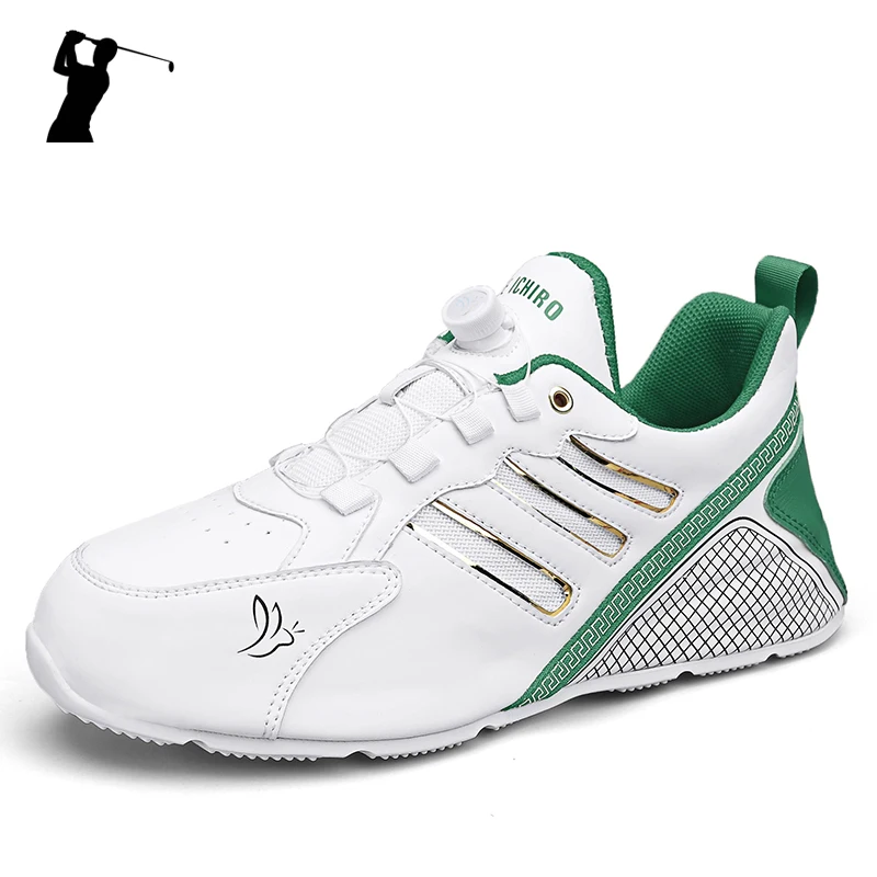 

Fashion Men Leather Mesh Golf Shoes White Male Golfing Sneakers Non-slip Boy Golfing Athletic Training Shoes High Quality