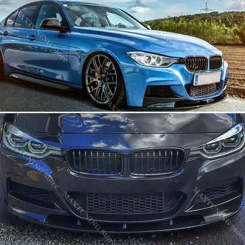 Для BMW 3 серии F30 F31 M Sport 2012-2018 черный автомобильный передний бампер, спойлер, разделитель для губ, комплект кузова, бампер, подбородок, диффузор, защита