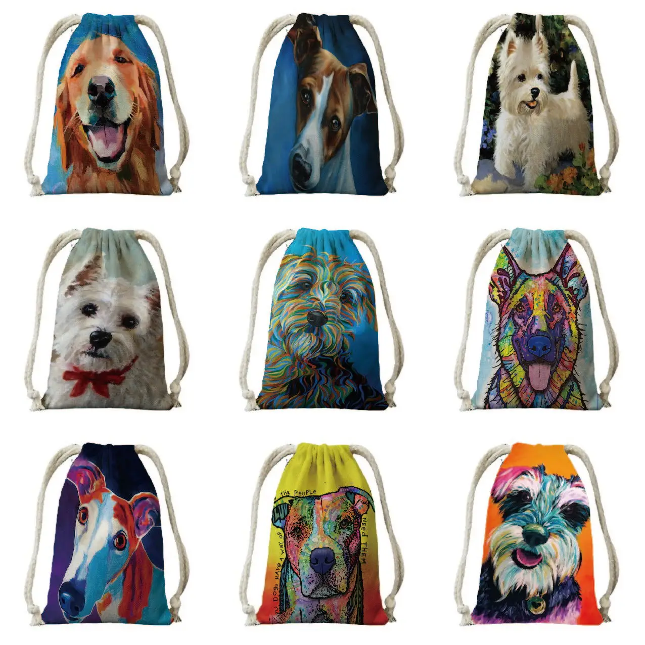 

Женский рюкзак из полиэстера, с принтом в виде собаки