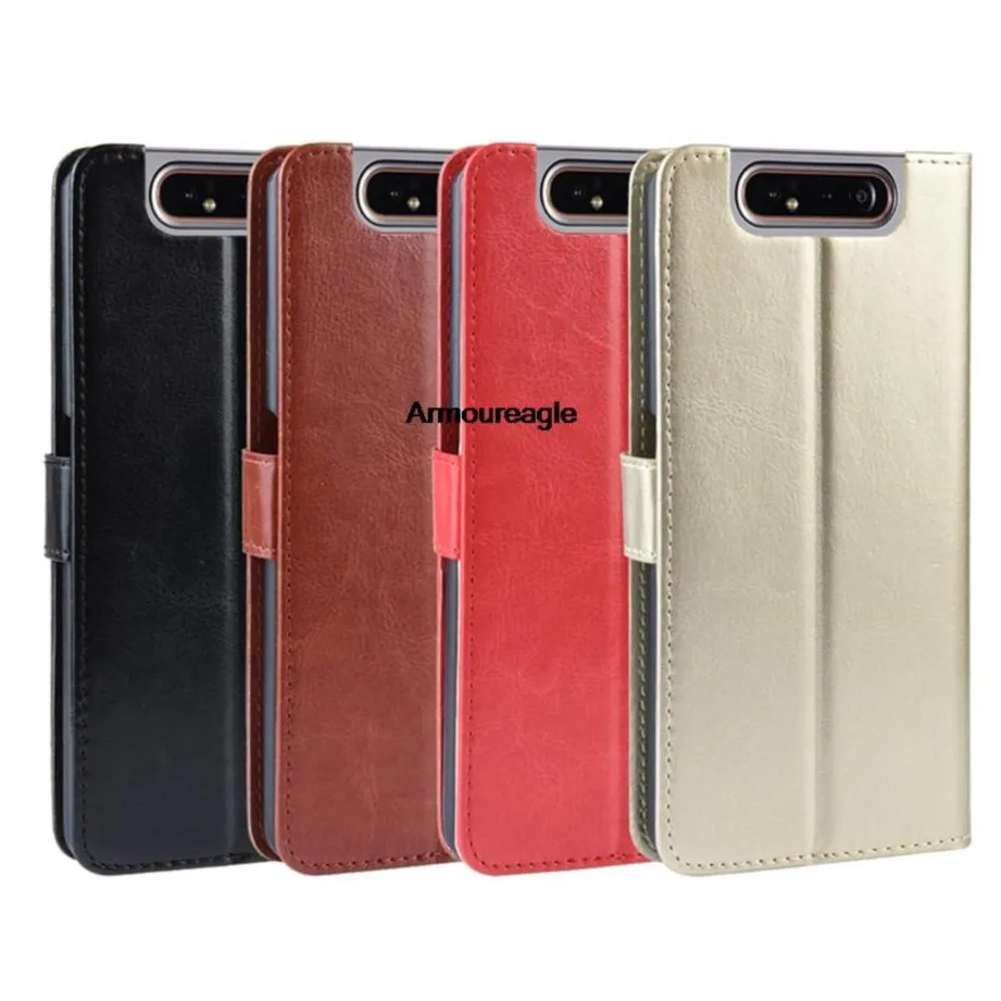 Кожаный чехол-бумажник с откидной крышкой для samsung a80 a805f a805 чехол-подставка