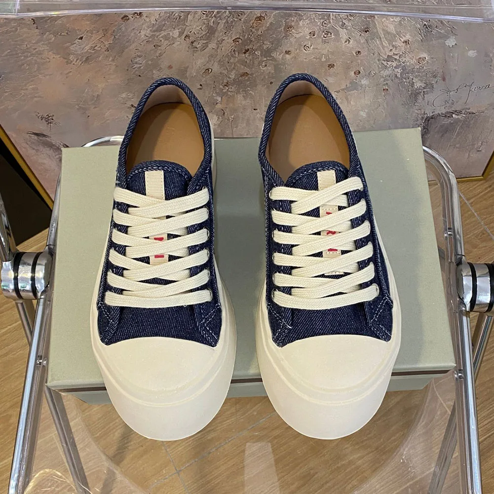 Top Quality 2023 Spring Summer Skateboard Casual Flats Canvas Blue Comfy Brand New Rubber Casual Vulcanized Shoes