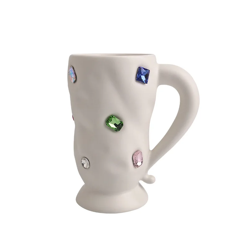 

Luxury Diamond Ceramics Mugs Coffee Mug Milk Tea office Cups Drinkware the Best birthday Gift for Friends
