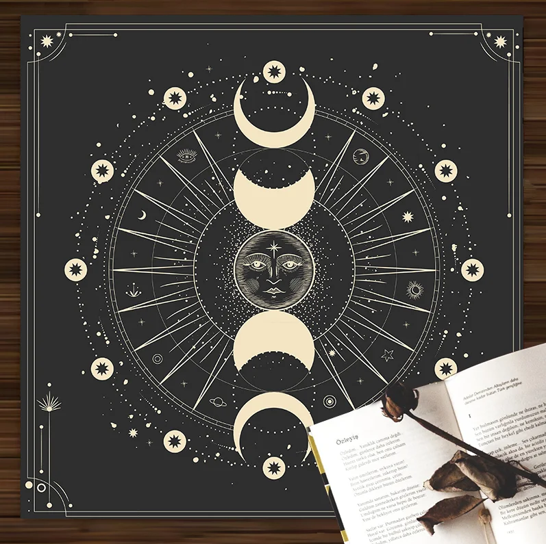 

Sun Witchcraft Tarot Tablecloth Altar Cloth Pagan Placement Astrology Oracle Card Divination Mat Room Home Decor 85x85