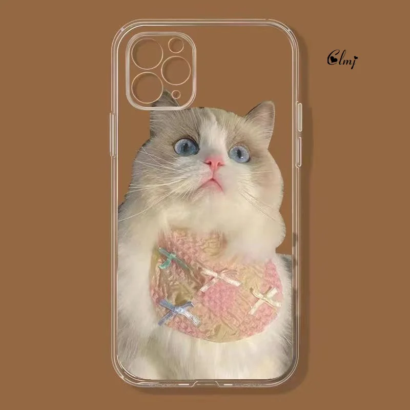 

Clmj INS Cute Cat Phone Case For Samsung Galaxy A13 A52 S23 Plus S22 Ultra A54 For iPhone 13 14 11 12 Silicone Protective Cover