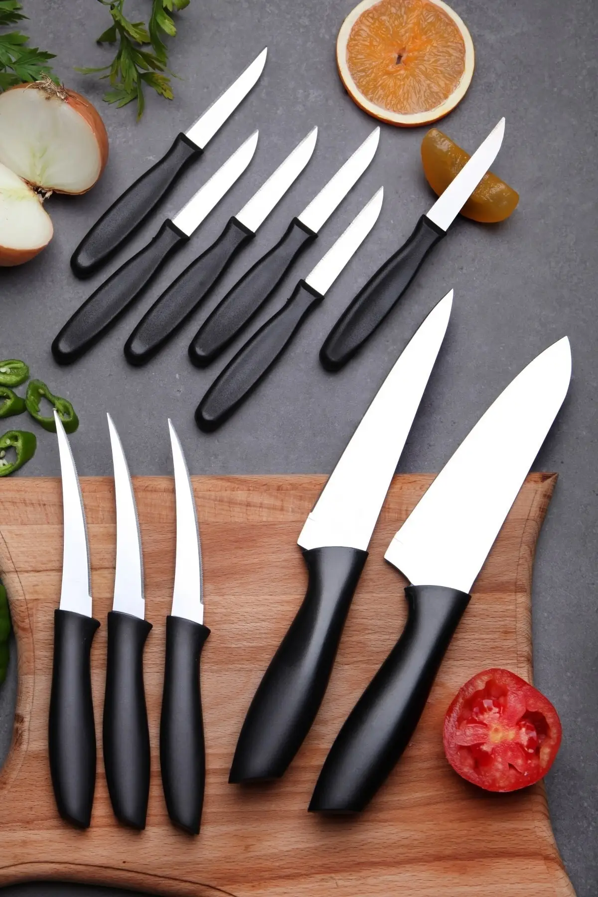 

Кухонные ножи из нержавеющей стали, набор универсальных поварских ножей для нарезки, 11 предметов, набор профессиональных поварских ножей, ультра острые ножи