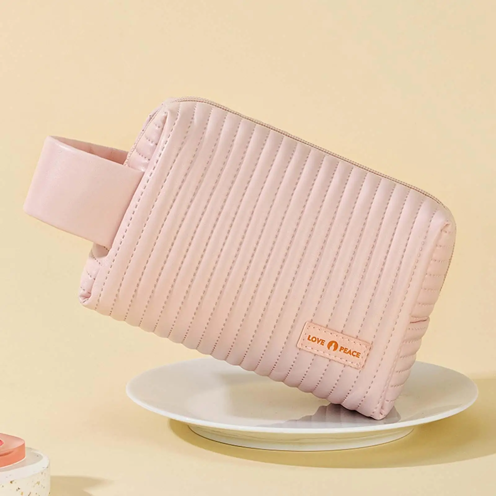

Makeup Bag Large Capacity PU Leather Multifunctional Waterproof Portable Toiletry Bag Storage Pouch for Business Trips Birthday