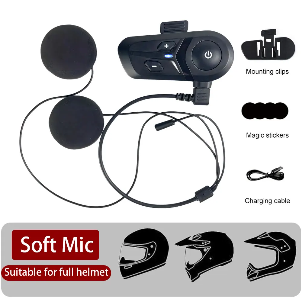 

Беспроводная Bluetooth 5.3 Гарнитура Для Мотоциклетного Шлема, Водонепроницаемая