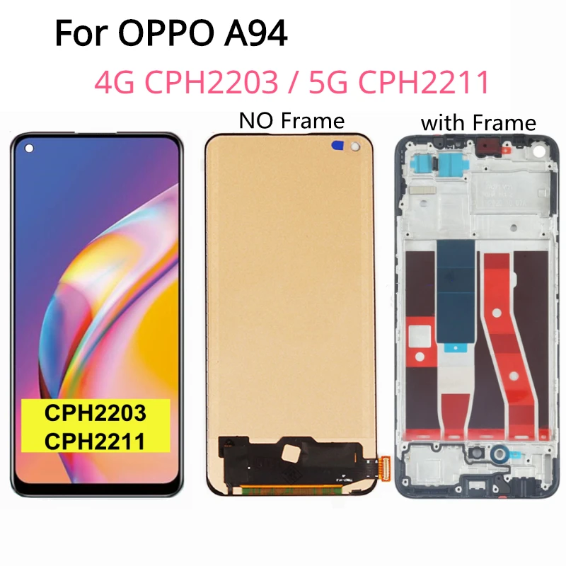 

Incell TFT A94 LCD Display For OPPO A94 5G CPH2211 Screen A94 CPH2203 Touch Sensor Digitizer Assembly A94 LCD