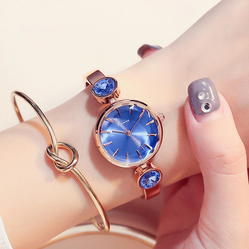 

NO.2 A1712 Kimio Classic Blue Women Bracelet Watch Ladies Gem Quartz Watches Clock Female Dress Relogio Feminino For Woman
