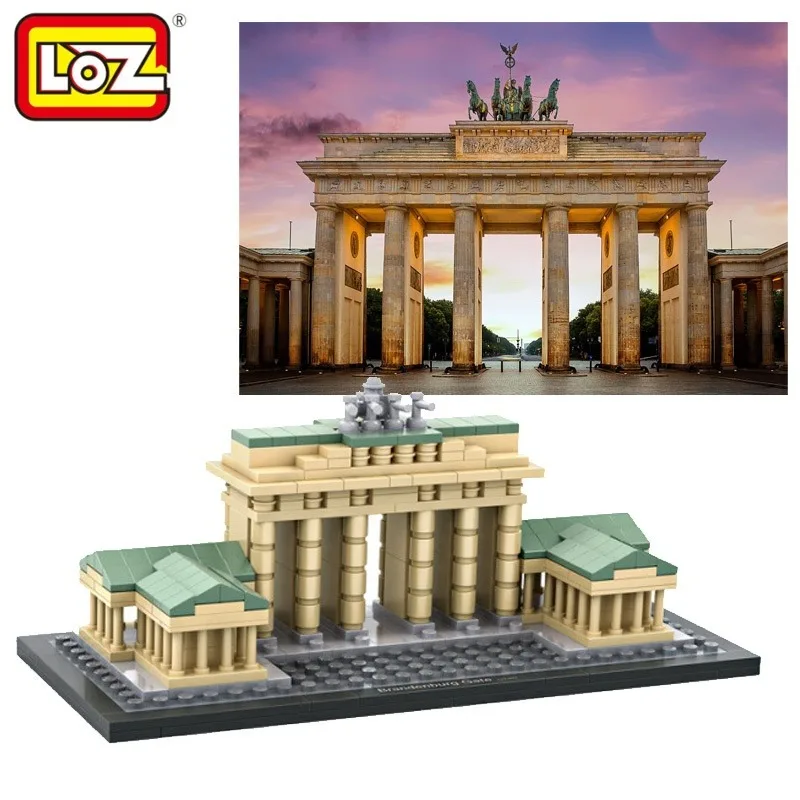 Фото Миниатюрная 3D-модель Берлинских Ворот Бранеберг (Германия) от Loz World Famous Architecture, конструктор для самостоятельной сборки, игрушки для детей №1