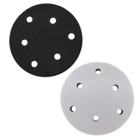 2pcs 5 inch125mm 6 hole soft sponge interface pad for sanding pads and hookloop sanding discs for uneven surface polishing