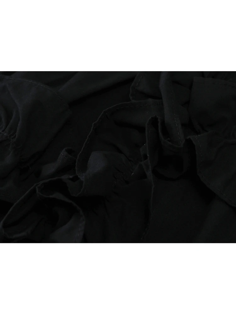 Женская сетчатая юбка готическая Черная винтажная универсальная трапециевидная
