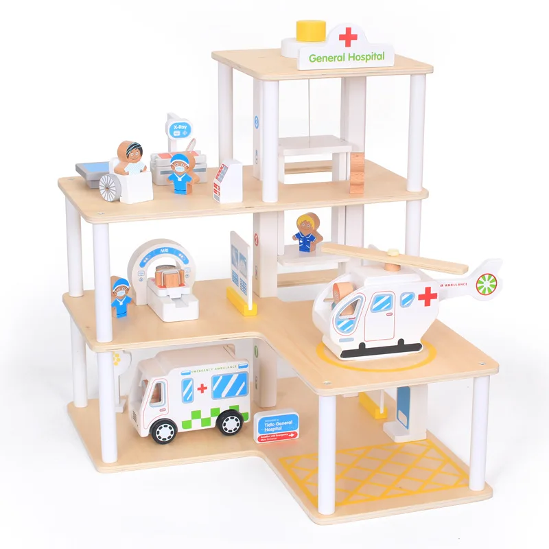 

Children's Simulation Hospital Scene Simulation Hospital Play House Game Boy And Girl Baby Early Education Wooden Toy Set Gift