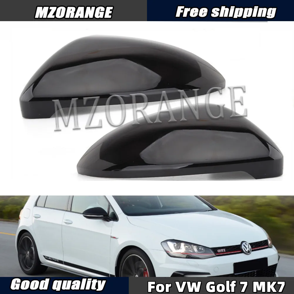 

Side Rear View Mirror Cover Caps For VW Golf 7 MK7 7.5 GTI For Touran 2013-2020 Bright Black Mirror Case Car Accessories