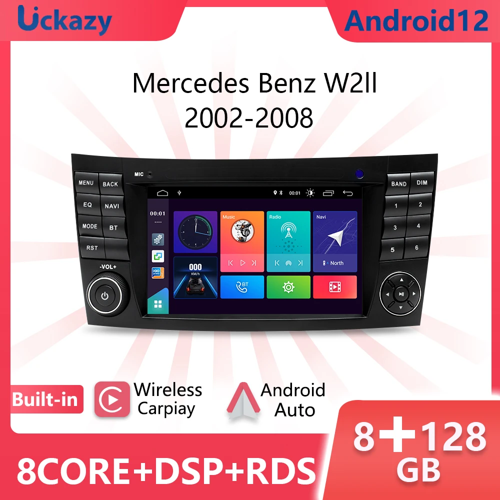 Автомагнитола Uckazy, 2 din, Android 12, для Mercedes Benz E-class W211, E200, E220, E300, E350, E240, E280, CLSCLASS, W219, мультимедийное аудио, стерео, головное устройство, GPS-навигация, Carplay, 8 ядер Автомагнитола Uckazy, 2 din, Android 12, для Mercedes Benz E-class W211, E200, E220, E300, E350, E240, E280, CLSCLASS, W219, мультимедийное аудио, стерео, головное устройство, GPS-навигация, Carplay, 8 ядер