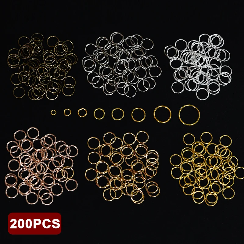 

200PCS/Lot 4-20MM Open Jump Rings Stainless Steel Split Ring Connector for Chain DIY Bracelet Necklace Jewellery Making Supplies