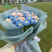 1pc hand knit forget me not immortal flower for wife girlfriend gifts artificial flowers bouquet diy braided fake flower