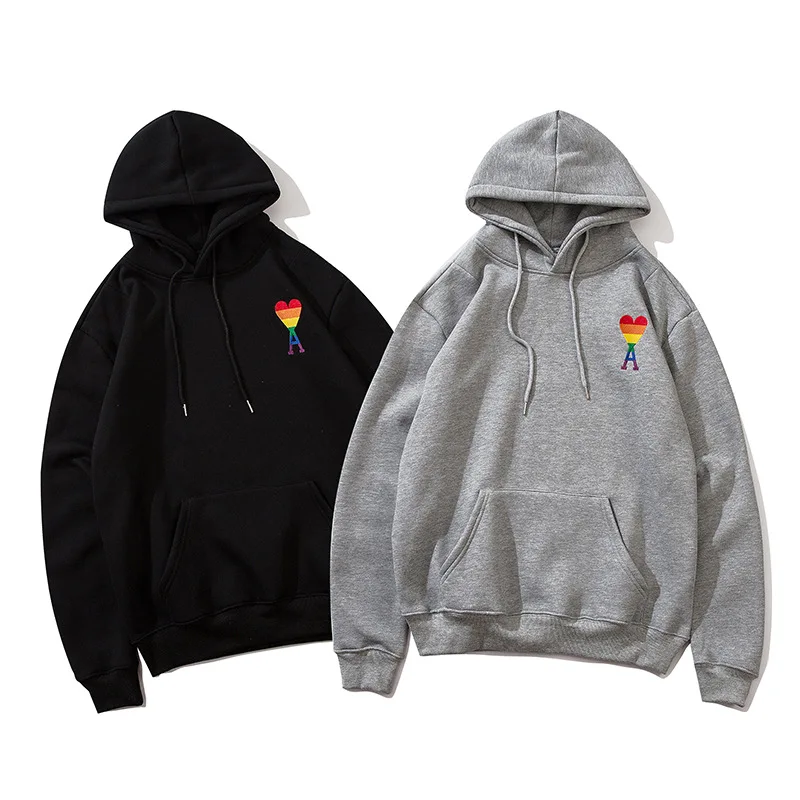 

Uomo Donna Maglione A Maniche Lunghe In Cotone Felpa с капучием AMI ricmo сердцевидный красный 2021 новый топ Moda Primavera