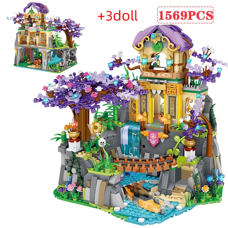 

1569Pcs City Mini Street View Sakura Magic Tree House Building Blocks Cherry Blossom Architecture Figures Bricks Toys for Kids