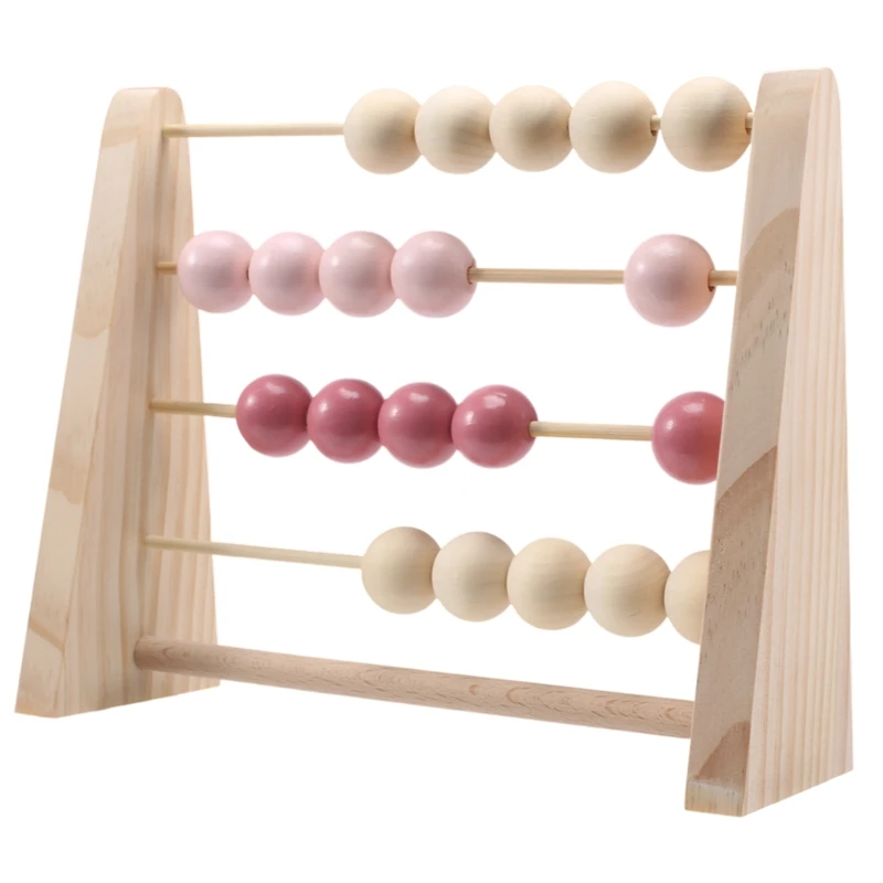 

Natural Wooden Abacus With Beads Kids Room Desktop Decor Baby Early Learning Educational Toys Girl Boy Room Craft
