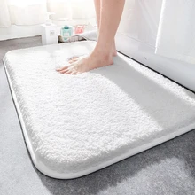 매우 두꺼운 솜털 섬유 목욕 매트, 편안하고 부드러운 욕실 카펫, 미끄럼 방지 흡수성 러그, 발 매트, 샤워실 도어매트