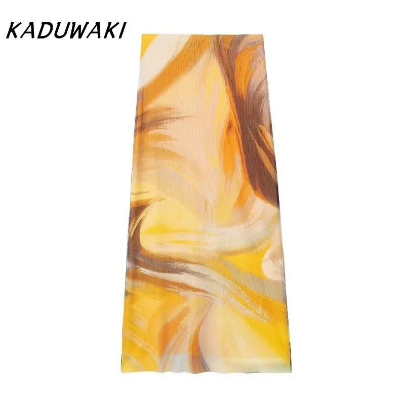 KADUWAKI Американское ретро-бюстье с животным принтом шелковое онлайн-платье