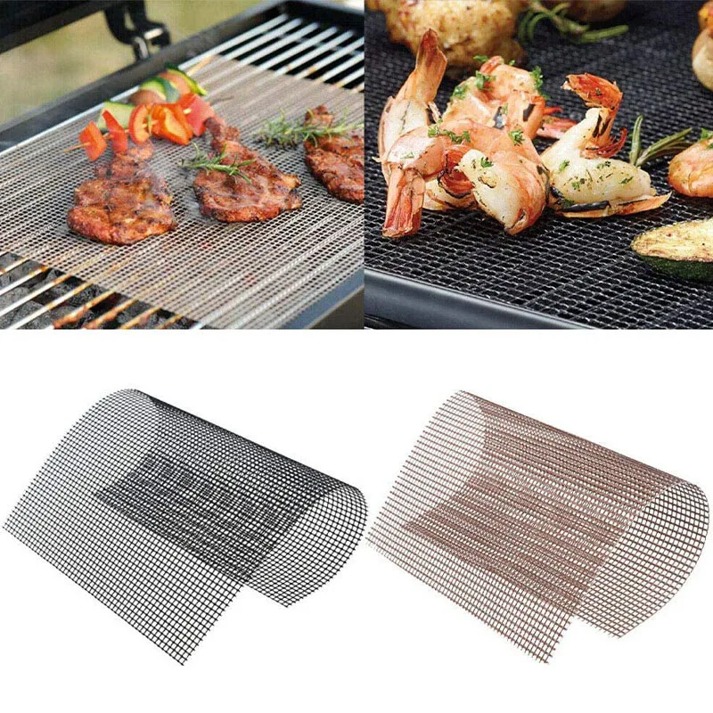 

33*40cm Non-Stick High Temperature Resistant BBQ Grid Pad Barbecue Mesh Reusable Easily Cleaned Cooking Pads Baking Grill Tool