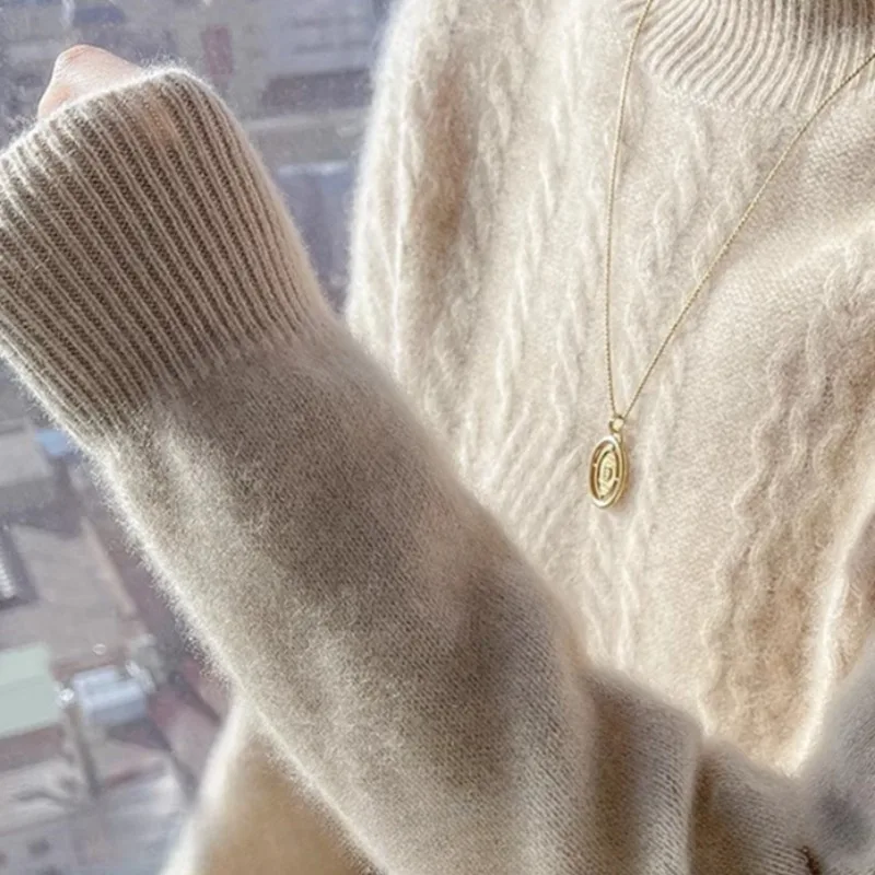 Нежные пуловеры для женщин новинка 2024 джемперы с полувысоким воротником