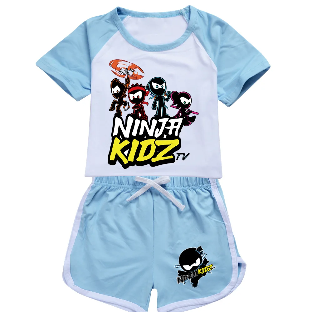 Детские спортивные костюмы NINJA KIDZ летняя футболка для маленьких девочек +