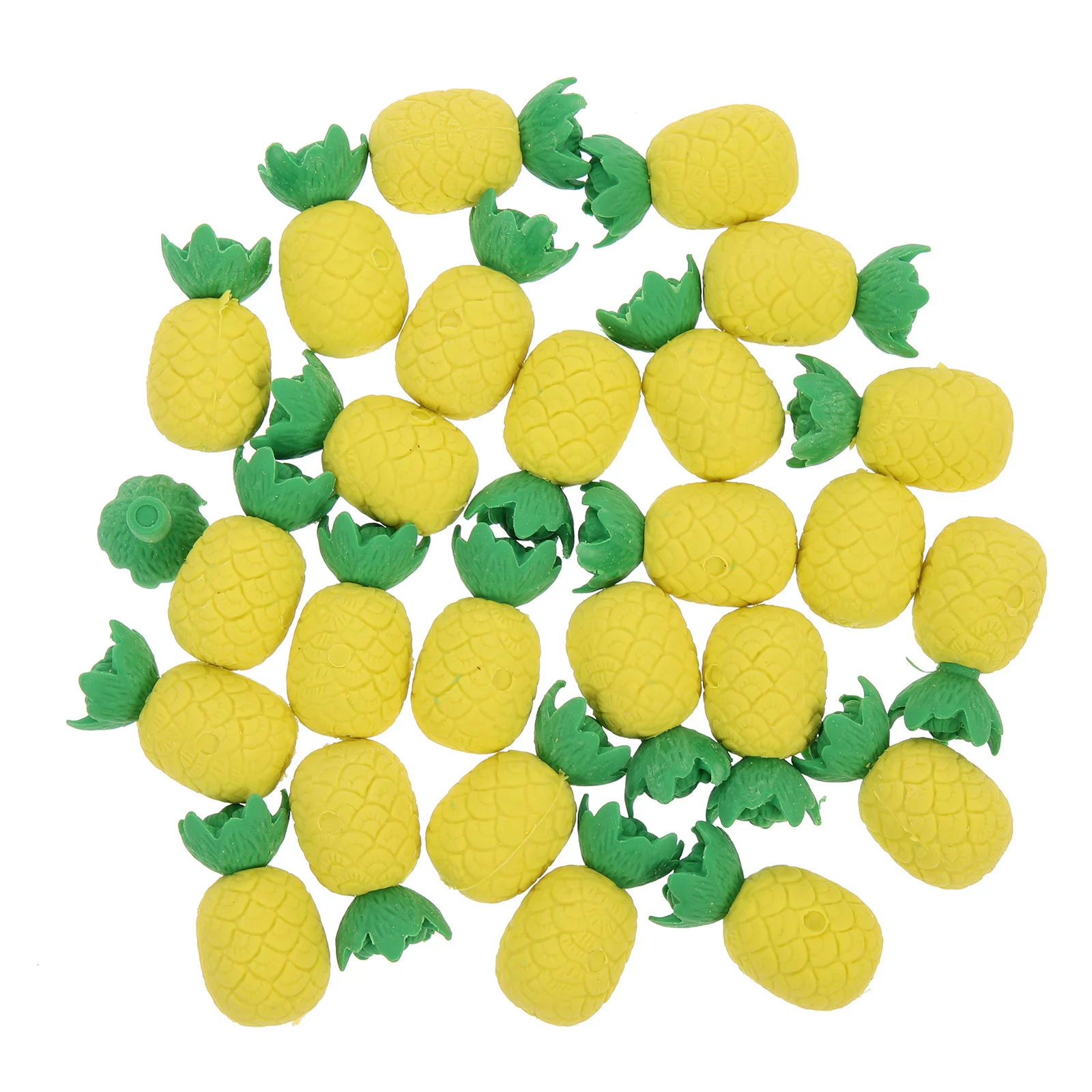 

30 Pcs Pineapple Eraser Kids Erasers Bulk Toys School Students Mini Stationery Supplies Simulated Fruit Kawaii