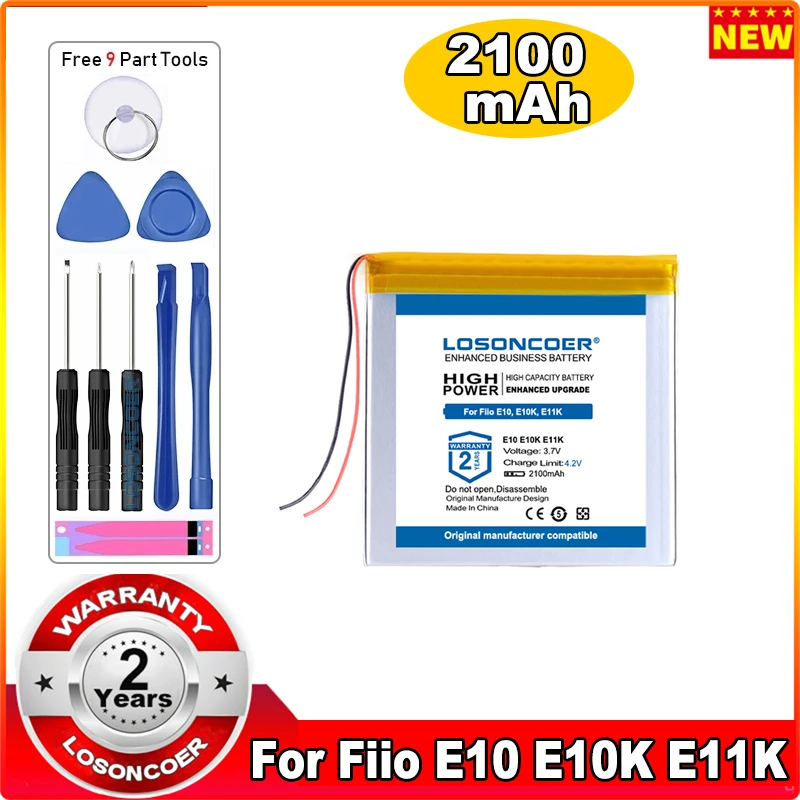 Аккумулятор LOSONCOER 2100 мАч для проигрывателя FIIO E10 E10K OLYMPUS 2 A3 E11K