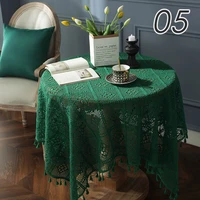 vintage lace tassel embroidery tablecloth hollow knitted round tablecloth tassel crochet table mat coffee dinner table cloths