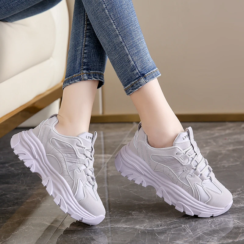 

Thick-soled Daddy Shoes Women's Ins Tide 2022 New Women's Shoes Niche Hong Kong Style White Casual Sneakers Off White Shoes