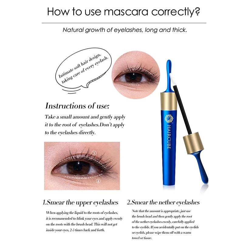 Сыворотка для роста ресниц HAIRCUBE тушь удлинение увеличение натуральный травяной