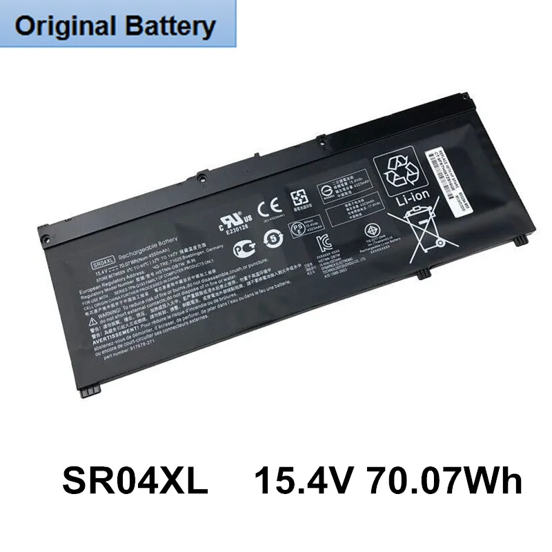 

15.4V 70.07Wh Genuine Original Laptop Battery SR04XL For HP Omen 15-ce000 15-ce000ng 15-dc0000 917724-855 HSTNN-DB7W 917724-855